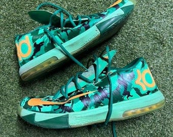Nike KD Vi [6] Easter Size Men\'s 12 Basketball Sneakers - Camo Green Orange Nike KD VI 6 Kevin Durant Camo Easter Green Orange  main image 2