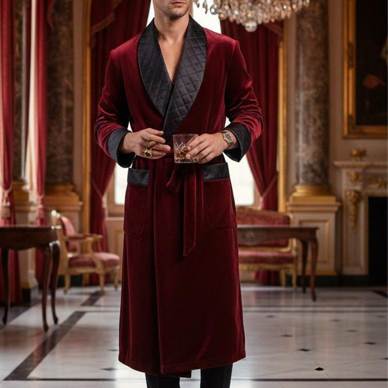 Velvet Smoking Robe - Etsy