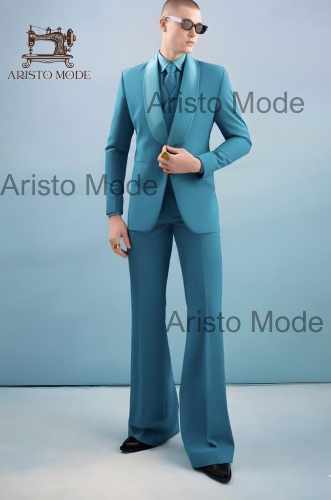 【70s】ビンテージ ディスコ・スーツ セットアップ スカイブルー 超希少！ 70s blue suit - Etsy 日本