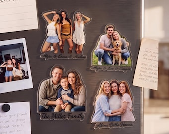 Custom Photo Acrylic Fridge Magnet, Personalized Picture Magnet for Refrigerator, Memorial Gift, Photo Keepsake Gift for Mom, Friends
