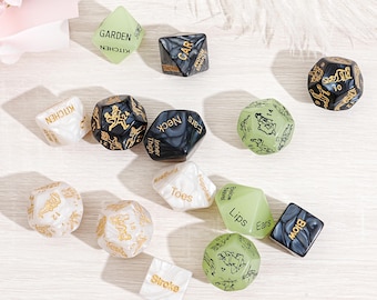 Adult Couple's Game Dice Set, Acrylic Fun Dice with Positions, Actions and Locations, Romantic Night Gift for Him or Her, Adult Gift