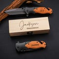 Personalized Pocket Knife, Engraved Wood Handle Groomsmen Knife, Custom Gift for Men, Groomsmen Proposal, Birthday Gift for Dad, Wedding Day