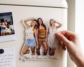 Personalized Photo Fridge Magnet, Custom Acrylic Picture Magnet, Birthday Anniversary Gift for Her Him, Custom Family Pet Photo Magnet