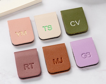 Custom Embossed Magnetic Bookmark, Foil Printed Bookmark, Personalized Initials Bookmark, Book Lover Gift, Gift for Teacher, Book Accessory