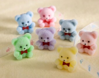 mini flocked teddy bears in bulk