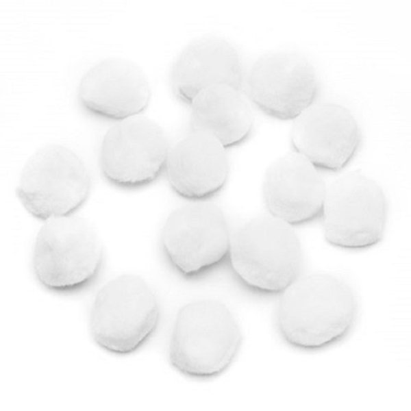 1/2 inch WHITE Pom Poms 100 pcs Spring, Winter, Christmas or Baby Shower decorations