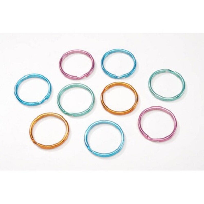 32 pieces of 32mm Metallic Jewel Split Rings Key Jewelry Crafts Charms