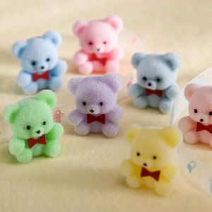 miniature flocked bears
