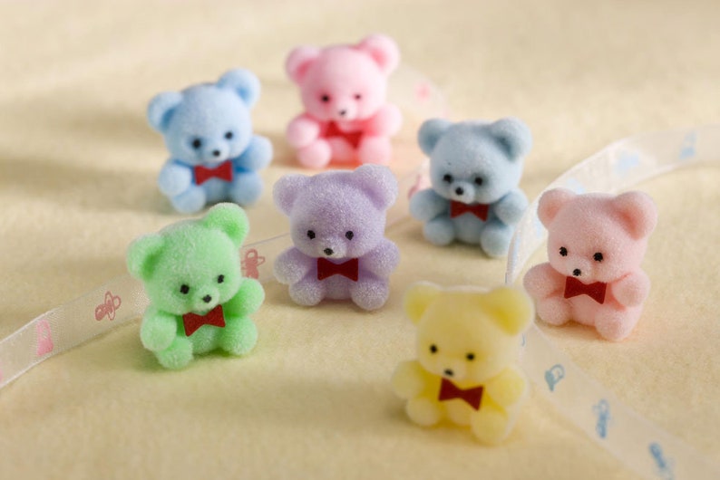 mini flocked teddy bears in bulk