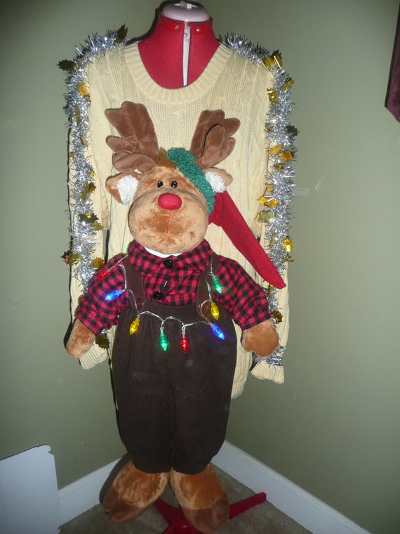 3d reindeer clearance sweater