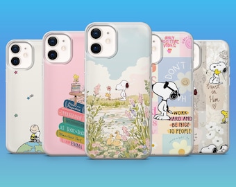 Snoopy Phone Case Woodstock Minimalist Cover for iPhone 17 Air 17 Pro 16e 16 15  Samsung S26 S25 S24Ultra S23FE A17 A16 Pixel 10 Pro XL 9A