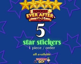 Pegatina Monopoly_Go 5 estrellas - 1 unidad/pedido ¡Álbum Ever After!