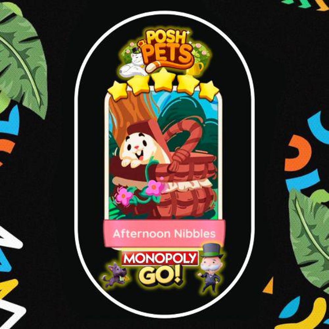 Afternoon Nibbles Stickers Set-22 Monopoly_go Sticker 5 Stars - Posh ...