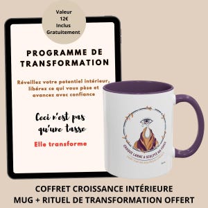 COFFRET Bien-être, Amour de Soi | Mug Affirmation Positive + Programme de Transformation | Confiance en Soi, Motivation, Cadeau Femme