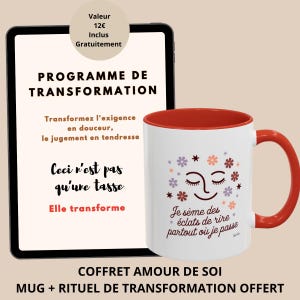 Coffret Bien-Être & Estime de Soi, Mug Affirmation Positive + Programme Transformation | Confiance en Soi, Gratitude, Cadeau Femme