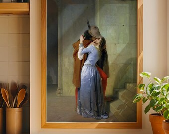 フランチェスコ・アイエツ作「接吻」1859年 美術館品質 手描き油彩複製