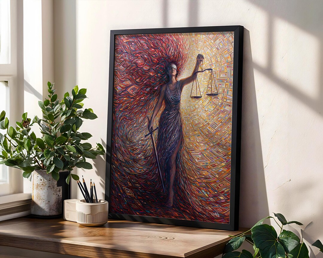 Goddess of Justice Canvas Art: Modern Law Office Decor (digital ...