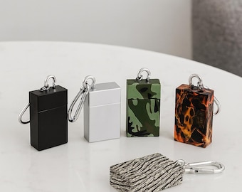 Stainless Steel Pocket Ashtray Keychain - Smokeless Travel Ashtray - Portable Mini Outdoor Ashtray - Hiking Smoker Gift
