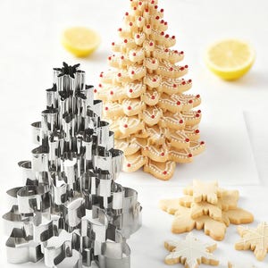 Christmas Tree Cookie Cutter: Snowflake Shape, 3D Metal Biscuit Molds, 10 pcs in