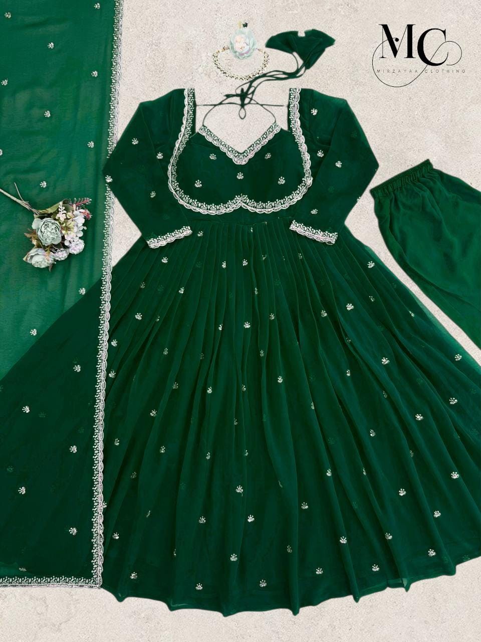 Mehendi Green Dress - Etsy