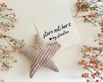 Handgemachter Stoffstern Cordstoff beige – Erinnerung Trostspender & Mutmacher für Fehlgeburt Kinderwunsch IVF Sternenkinder Verlust Trost