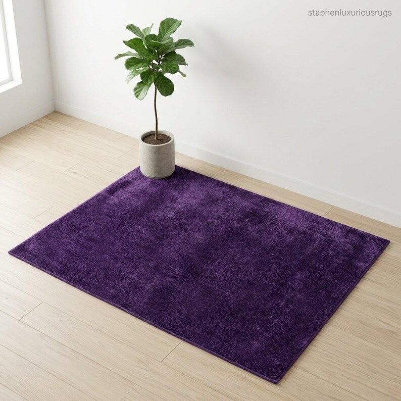 Luxury Purple solid Rug Soft Plush Carpet Modern Minimalist Bedroom Living Room Decor image 8