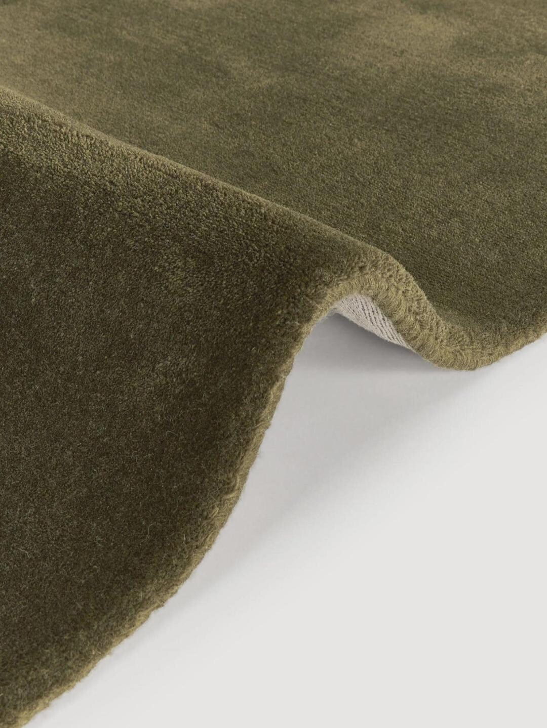 Handmade Olive Green Modern Area Rug – Soft Minimalist Carpet for ...