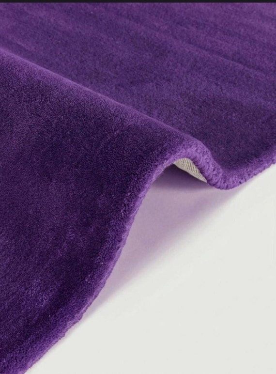 Luxury Purple solid Rug Soft Plush Carpet Modern Minimalist Bedroom Living Room Decor
