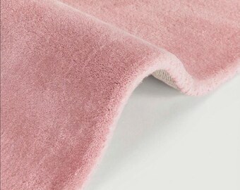 Blush Pink Plush Modern Area Rug – Soft Handmade Minimalist Carpet