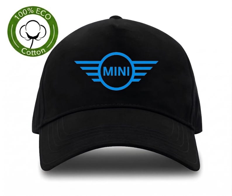 Mini Black Cap: Eco Cotton Cooper Auto Moto Hat image 1