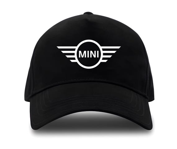 Mini Black Cap: Eco Cotton Cooper Auto Moto Hat (WHITE)