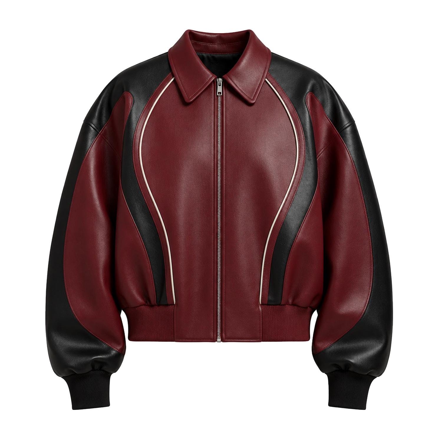 Vintage Leather Jacket Burgundy - Etsy