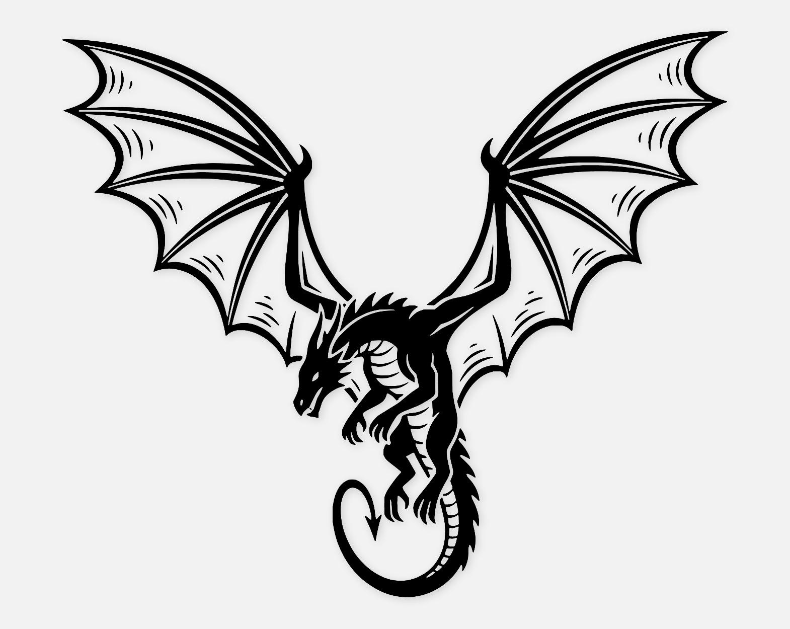 Flying Dragon Svg Png: Bold Outline Cut File for Crafts - Etsy