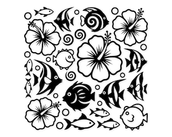 Tropical Hibiscus Wreath Svg Png: Cut Ready Digital Design for Cricut ...