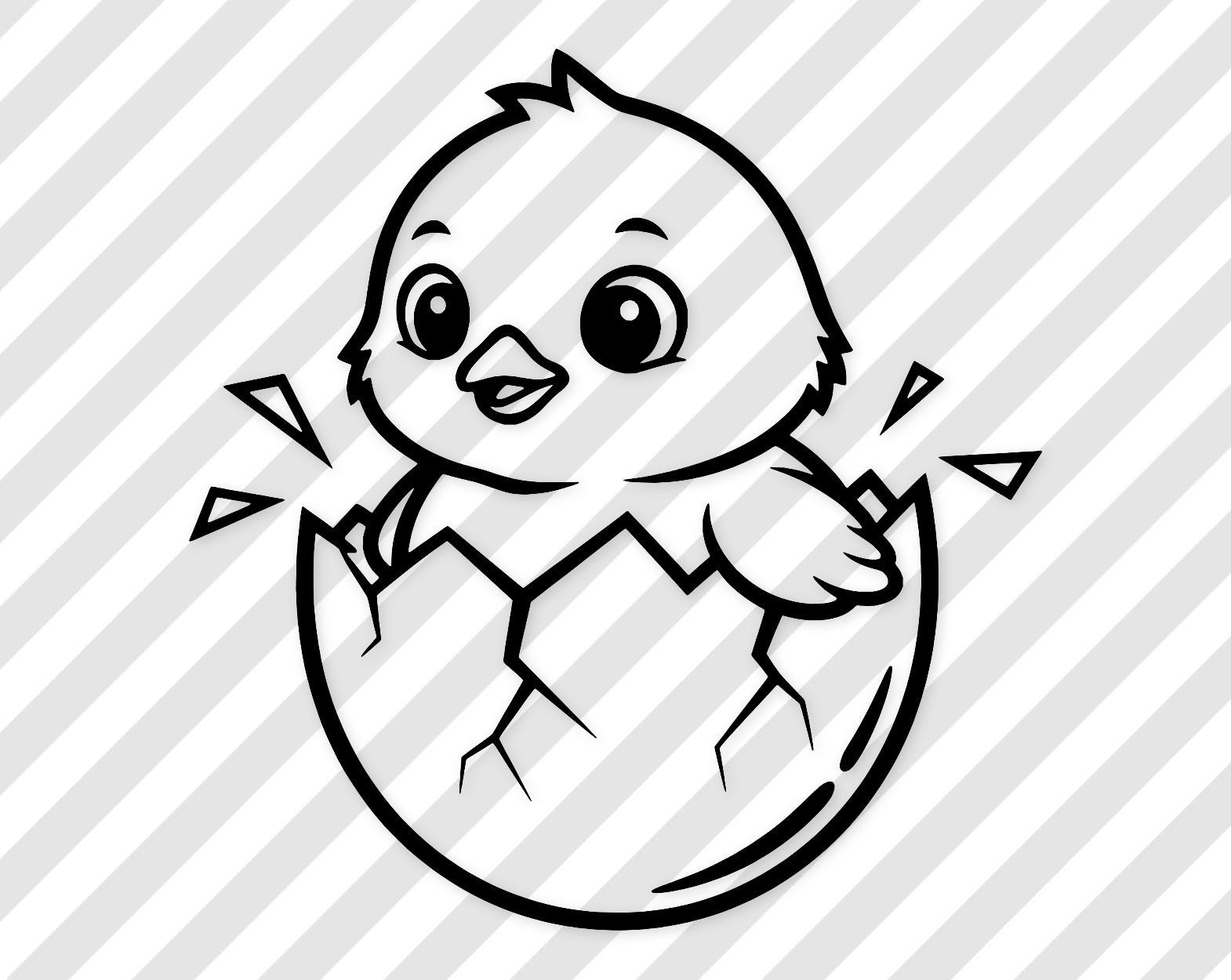 Chick Emerging Svg: Cute Minimalist Design For Easter Projects