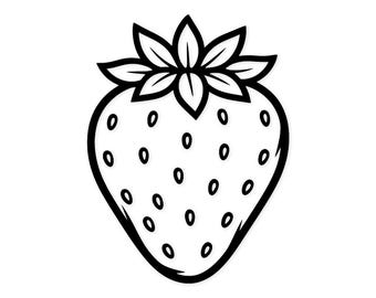 Strawberry Svg Png: Bold Outline Design For T-Shirts