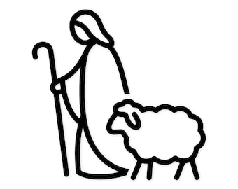 Shepherd And Sheep Svg Png: Cut Ready Digital Design For Cricut Silhouette