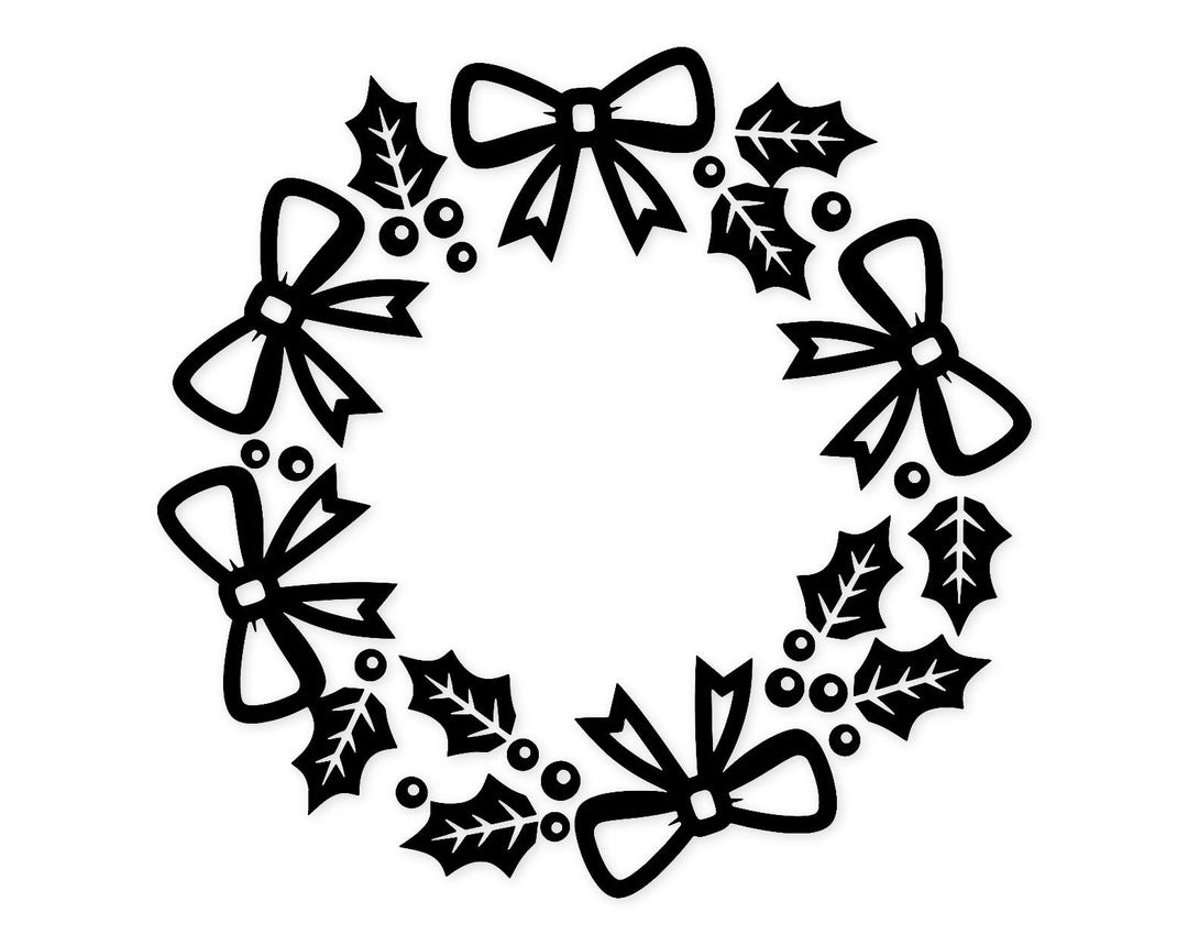 Christmas Wreath Svg Png: Elegant Cut File for Holiday Decor - Etsy