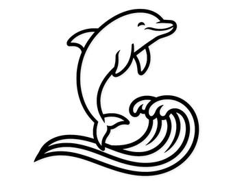 Dancing Dolphin Svg Png: Bold Clean Outline For T-Shirts