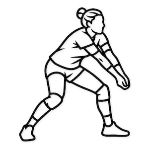 Volleyball Player Svg Png: Bold Outline Design For Sports Lovers