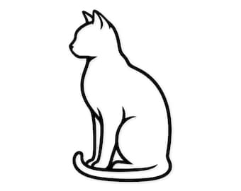 Contorno de gato elegante Svg PNG: design digital pronto para corte para silhueta Cricut