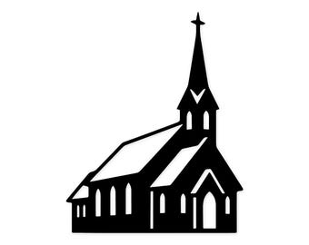 Kirche SymbolSvg Png: Bold Line Design für Wandkunst