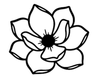 Magnolia Flower Outline Svg Png: Cut Ready Digital Design For Cricut Silhouette