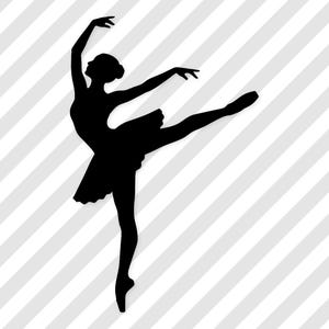 Ballerina Svg: Elegant Silhouette Design For Crafts