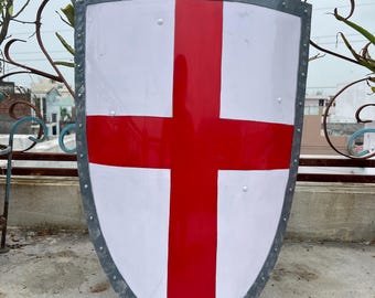 Medieval Knight Shield with Red Cross  Cosplay, LARP, Renaissance Faire Prop