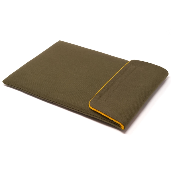 MacBook Pro 14 inch Sleeve Case M1 Pro/M1 Max, M2 Pro/M2 Max & M3/M3 Pro/M3 Max - Handmade - Pioneer Waxed Canvas - Khaki