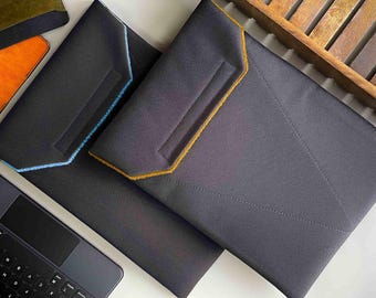 Handmade in UK MacBook Neo Laptop Sleeve – Black, Water-Resistant Canvas, Fleece Lined
