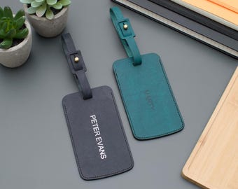 Personalised Luggage Tag, Handmade Leather Gift, for Him, for Her, for Couples, Travel Gift, Wedding Favour, Honeymoon Gift Present Custom