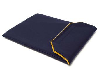 Handmade MacBook Air 15 Laptop Sleeve in Navy Blue Everyday Plus Canvas