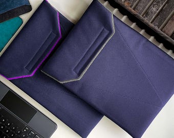 Handmade MacBook Pro 14 inch Navy Blue Everyday Plus Canvas Sleeve Case